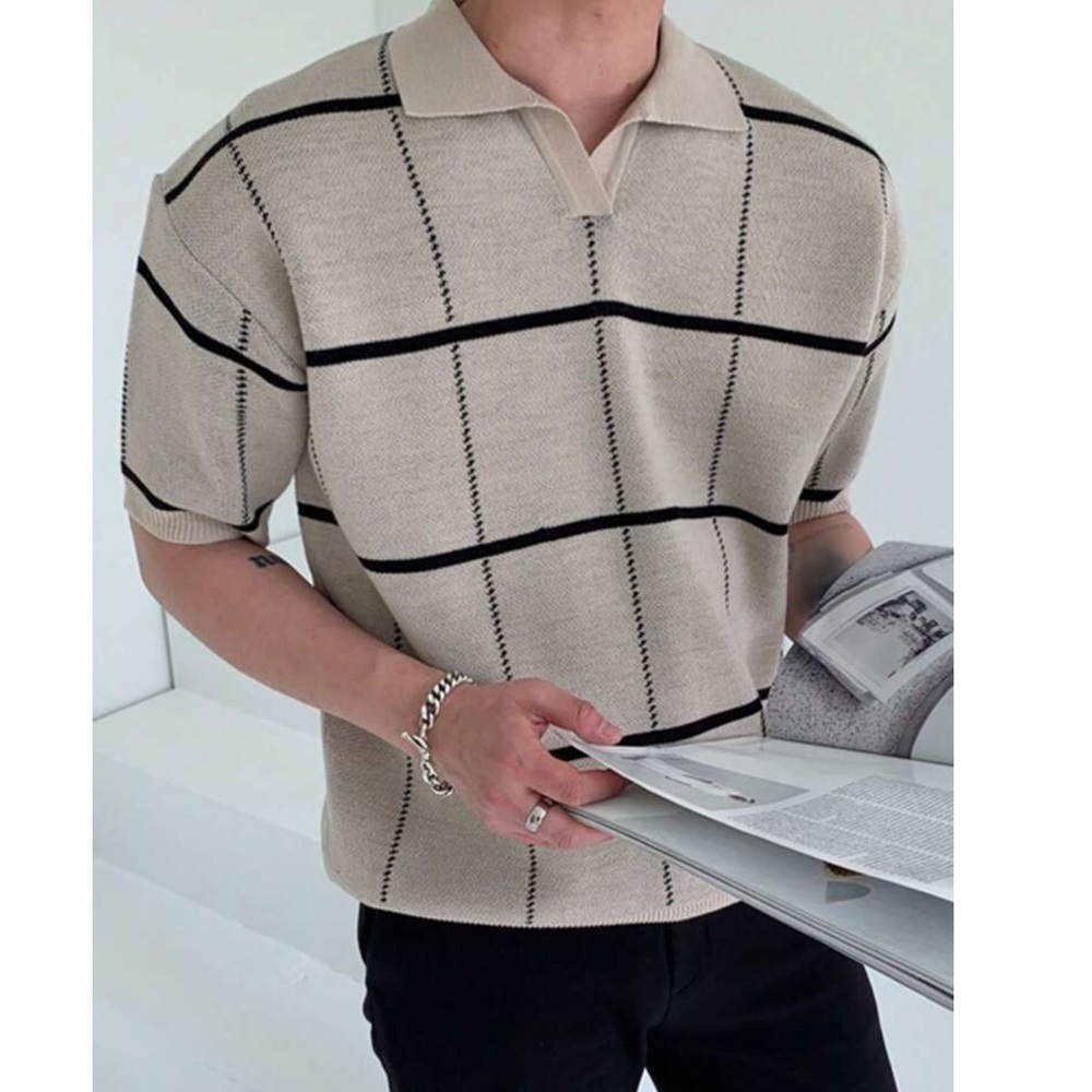 Plaid Polo Shirt⌚️